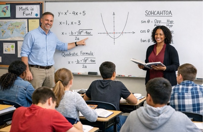 Students learning mathematics
