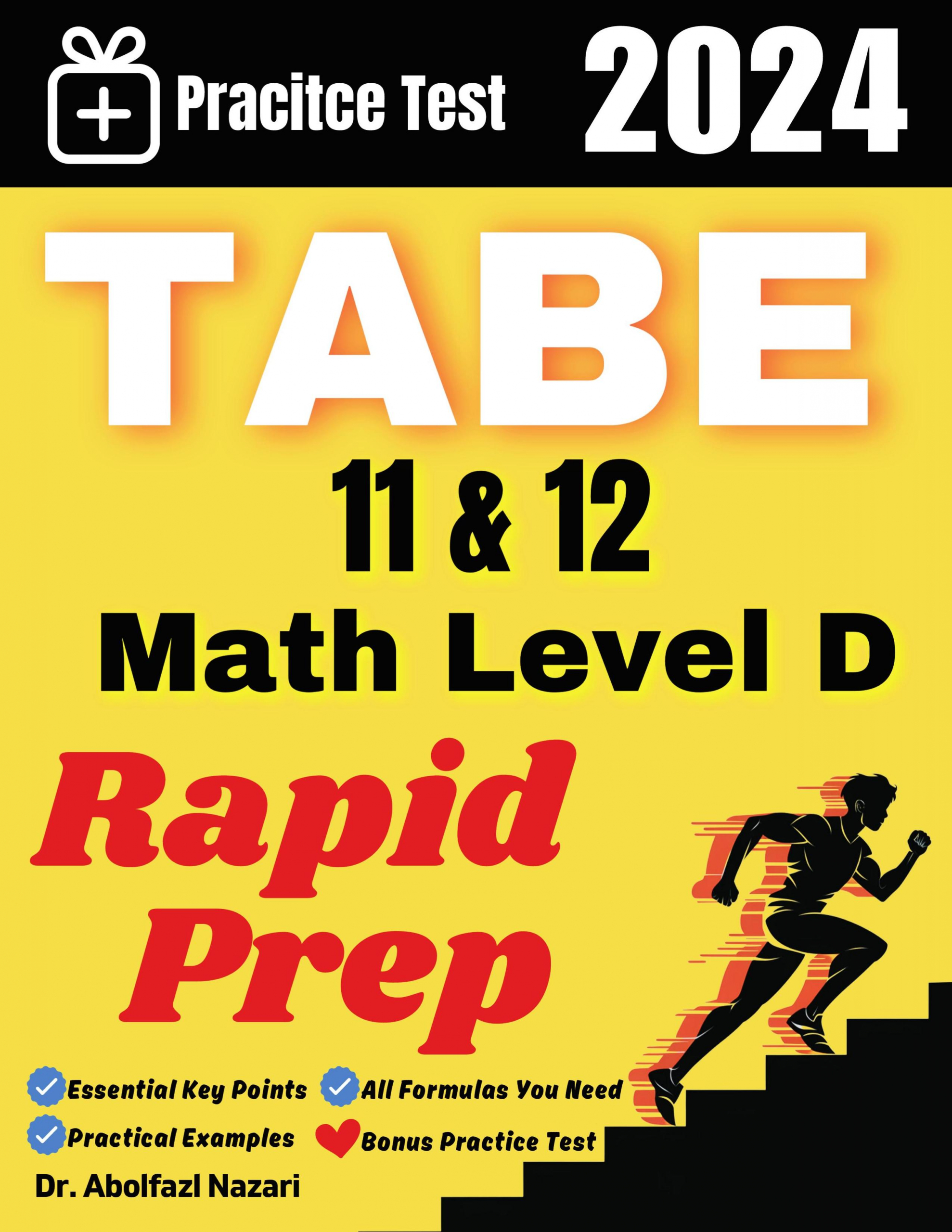 TABE 11 & 12 Math Level D Rapid Prep: Prep Book with Key Points, Examples, and Formula Sheet + One Full Length Practice Test
