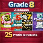 Alabama ACAP Grade 8 Math Practice Tests Bundle: 25 Unique Full-Length Tests