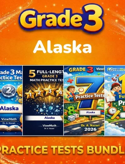 Alaska AK STAR Grade 4 Math Practice Tests Bundle: 25 Unique Full-Length Tests