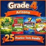 Arizona AASA Grade 4 Math Practice Tests Bundle: 25 Unique Full-Length Tests