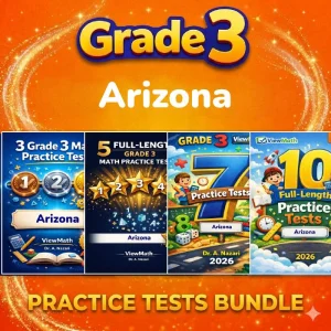 Arizona AASA Grade 4 Math Practice Tests Bundle: 25 Unique Full-Length Tests