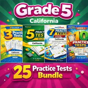 California CAASPP Grade 5 Math Practice Tests Bundle: 25 Full-Length Tests