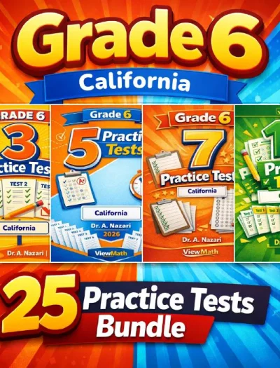 California CAASPP Grade 6 Math Practice Tests Bundle: 25 Full-Length Tests