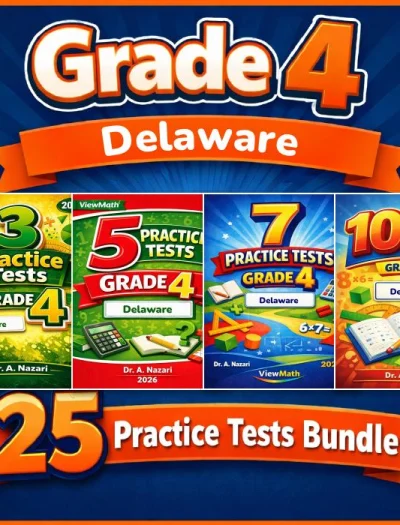 Delaware DeSSA Grade 4 Math Practice Tests Bundle: 25 Unique Full-Length Tests