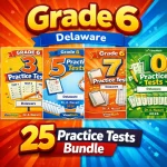 Delaware DeSSA Grade 6 Math Practice Tests Bundle: 25 Unique Full-Length Tests