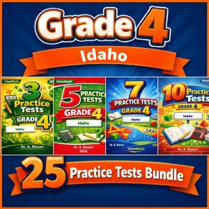 Idaho ISAT Grade 4 Math Practice Tests Bundle: 25 Unique Full-Length Tests