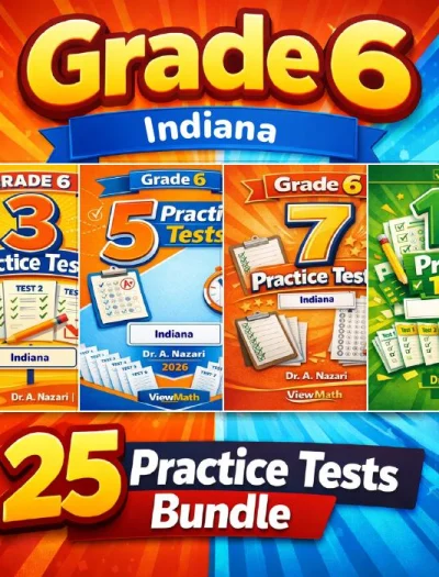 Indiana ILEARN Grade 6 Math Practice Tests Bundle: 25 Unique Full-Length Tests