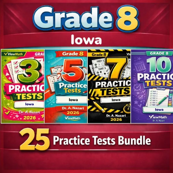Iowa ISASP Grade 8 Math Practice Tests Bundle: 25 Unique Full-Length ...