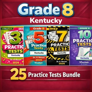 Kentucky KSA Grade 8 Math Practice Tests Bundle: 25 Unique Full-Length Tests