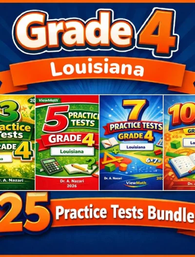 Louisiana LEAP 2025 Grade 4 Math Practice Tests Bundle: 25 Full-Length Tests