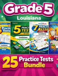 Louisiana LEAP 2025 Grade 5 Math Practice Tests Bundle: 25 Full-Length Tests