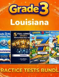Louisiana LEAP 2025 Grade 4 Math Practice Tests Bundle: 25 Full-Length Tests