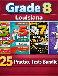 Louisiana LEAP 2025 Grade 8 Math Practice Tests Bundle: 25 Full-Length Tests