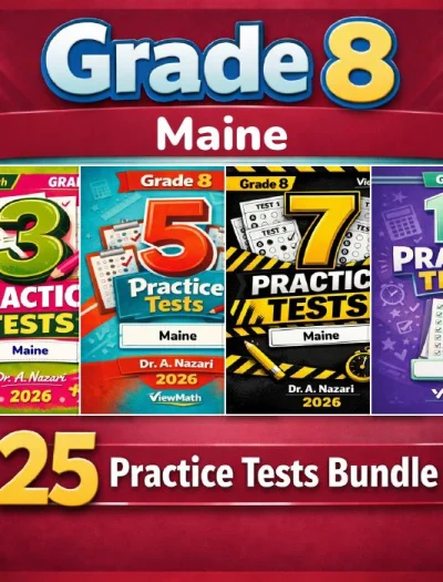 Maine MTYA Grade 8 Math Practice Tests Bundle: 25 Unique Full-Length Tests