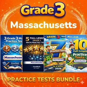 Massachusetts MCAS Grade 4 Math Practice Tests Bundle: 25 Full-Length Tests