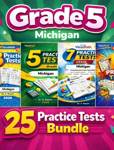 Michigan M-STEP Grade 5 Math Practice Tests Bundle: 25 Unique Full-Length Tests