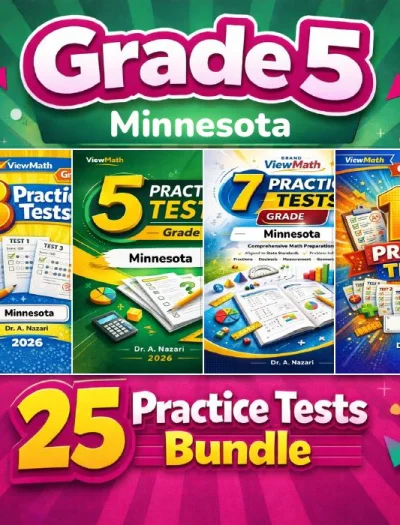 Minnesota MCA Grade 5 Math Practice Tests Bundle: 25 Unique Full-Length Tests