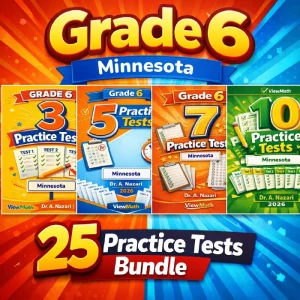 Minnesota MCA Grade 6 Math Practice Tests Bundle: 25 Unique Full-Length Tests