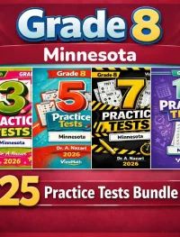 Minnesota MCA Grade 8 Math Practice Tests Bundle: 25 Unique Full-Length Tests