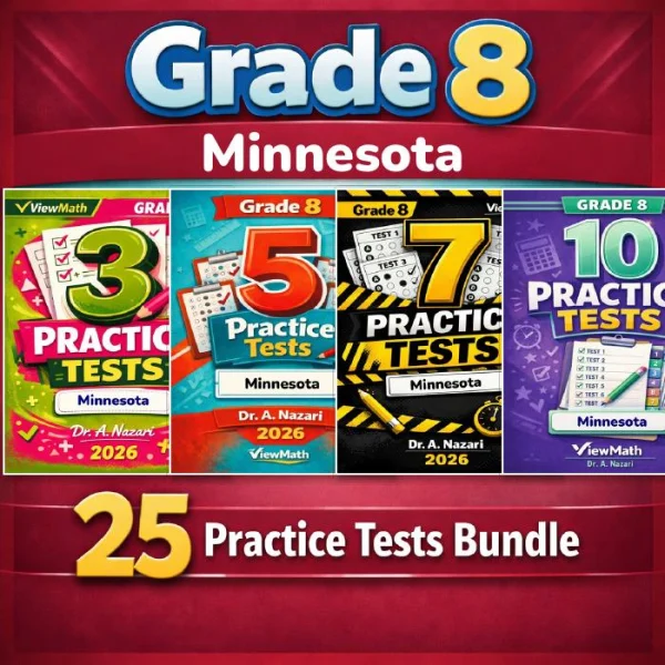 Minnesota MCA Grade 8 Math Practice Tests Bundle: 25 Unique Full-Length ...