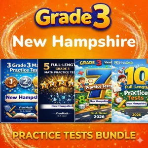 New Hampshire NH SAS Grade 4 Math Practice Tests Bundle: 25 Full-Length Tests