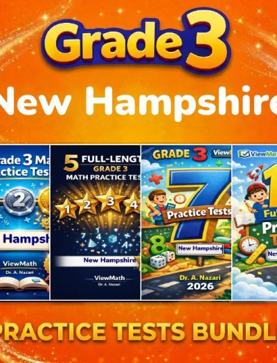 New Hampshire NH SAS Grade 4 Math Practice Tests Bundle: 25 Full-Length Tests