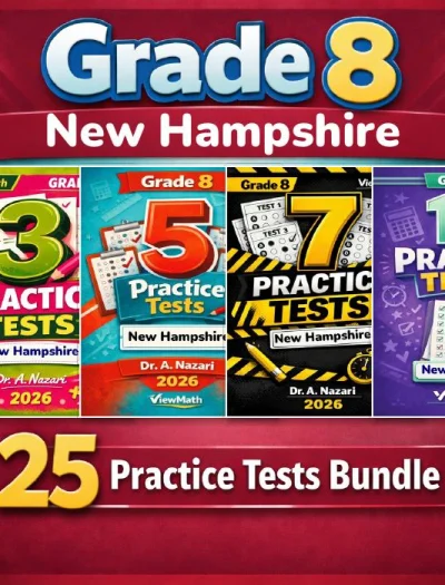 New Hampshire NH SAS Grade 8 Math Practice Tests Bundle: 25 Full-Length Tests