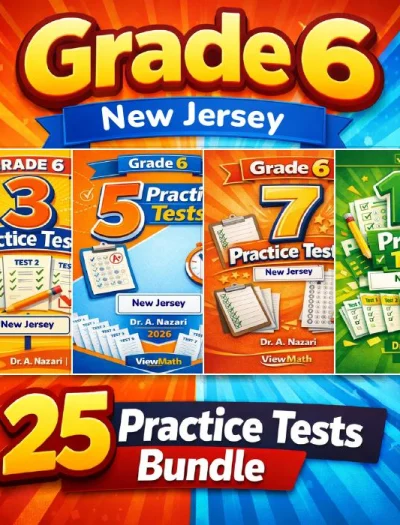New Jersey NJSLA Grade 6 Math Practice Tests Bundle: 25 Unique Full-Length Tests