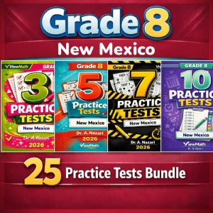New Mexico NM-MSSA Grade 8 Math Practice Tests Bundle: 25 Full-Length Tests