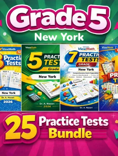 New York NYS Math Test Grade 5 Math Practice Tests Bundle: 25 Full-Length Tests