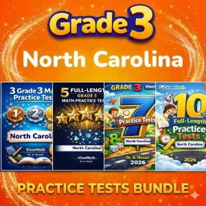 North Carolina NC EOG Grade 4 Math Practice Tests Bundle: 25 Full-Length Tests