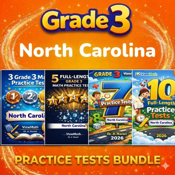 North Carolina NC EOG Grade 4 Math Practice Tests Bundle: 25 Full ...