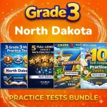 North Dakota NDSA Grade 4 Math Practice Tests Bundle: 25 Full-Length Tests