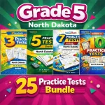 North Dakota NDSA Grade 5 Math Practice Tests Bundle: 25 Full-Length Tests