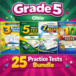 Ohio OST Grade 5 Math Practice Tests Bundle: 25 Unique Full-Length Tests
