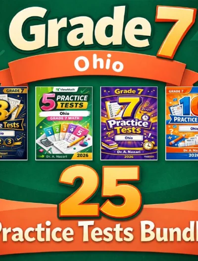 Ohio Grade 7 Math Practice Tests Bundle: 25 Unique Full-Length Tests