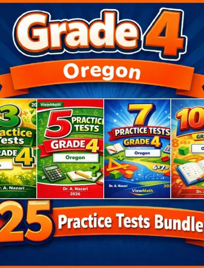 Oregon OSAS Grade 4 Math Practice Tests Bundle: 25 Unique Full-Length Tests