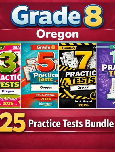 Oregon OSAS Grade 8 Math Practice Tests Bundle: 25 Unique Full-Length Tests