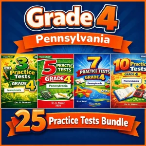 Pennsylvania PSSA Grade 4 Math Practice Tests Bundle: 25 Full-Length Tests
