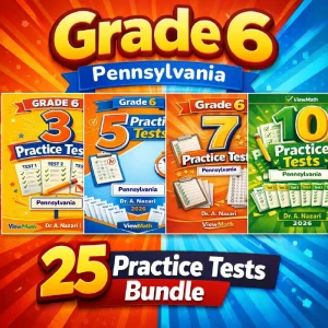 Pennsylvania PSSA Grade 6 Math Practice Tests Bundle: 25 Full-Length Tests
