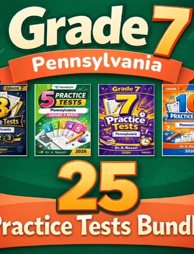 Pennsylvania Grade 7 Math Practice Tests Bundle: 25 Unique Full-Length Tests