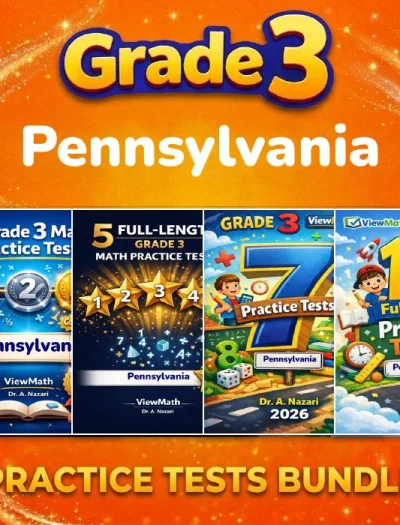 Pennsylvania PSSA Grade 4 Math Practice Tests Bundle: 25 Full-Length Tests