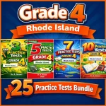 Rhode Island RICAS Grade 4 Math Practice Tests Bundle: 25 Full-Length Tests