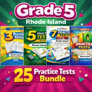 Rhode Island RICAS Grade 5 Math Practice Tests Bundle: 25 Full-Length Tests