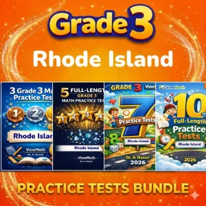 Rhode Island RICAS Grade 4 Math Practice Tests Bundle: 25 Full-Length Tests