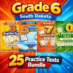 South Dakota SBA Grade 6 Math Practice Tests Bundle: 25 Unique Full-Length Tests