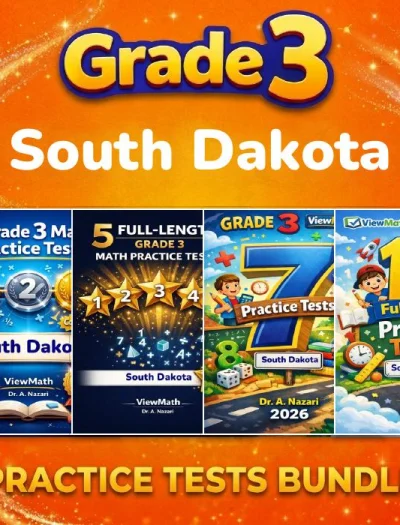 South Dakota SBA Grade 4 Math Practice Tests Bundle: 25 Unique Full-Length Tests