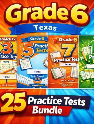 Texas STAAR Grade 6 Math Practice Tests Bundle: 25 Unique Full-Length Tests