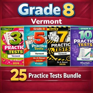 Vermont SBAC Grade 8 Math Practice Tests Bundle: 25 Unique Full-Length Tests